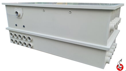 Kombinovaný bubnový filter CF100 s integrovanou biokomorou + komorou čerpadla Kombinovaný bubnový filter CF100 s integrovanou biokomorou + komorou čerpadla